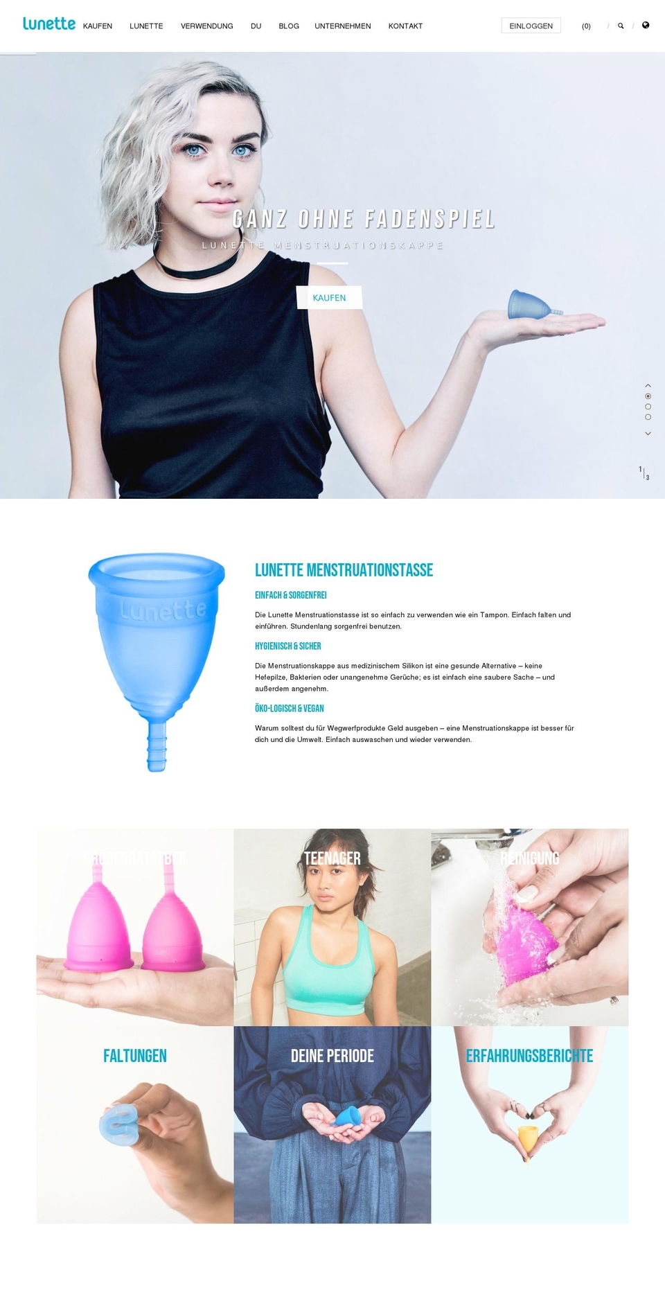 menstruationskappe.de shopify website screenshot