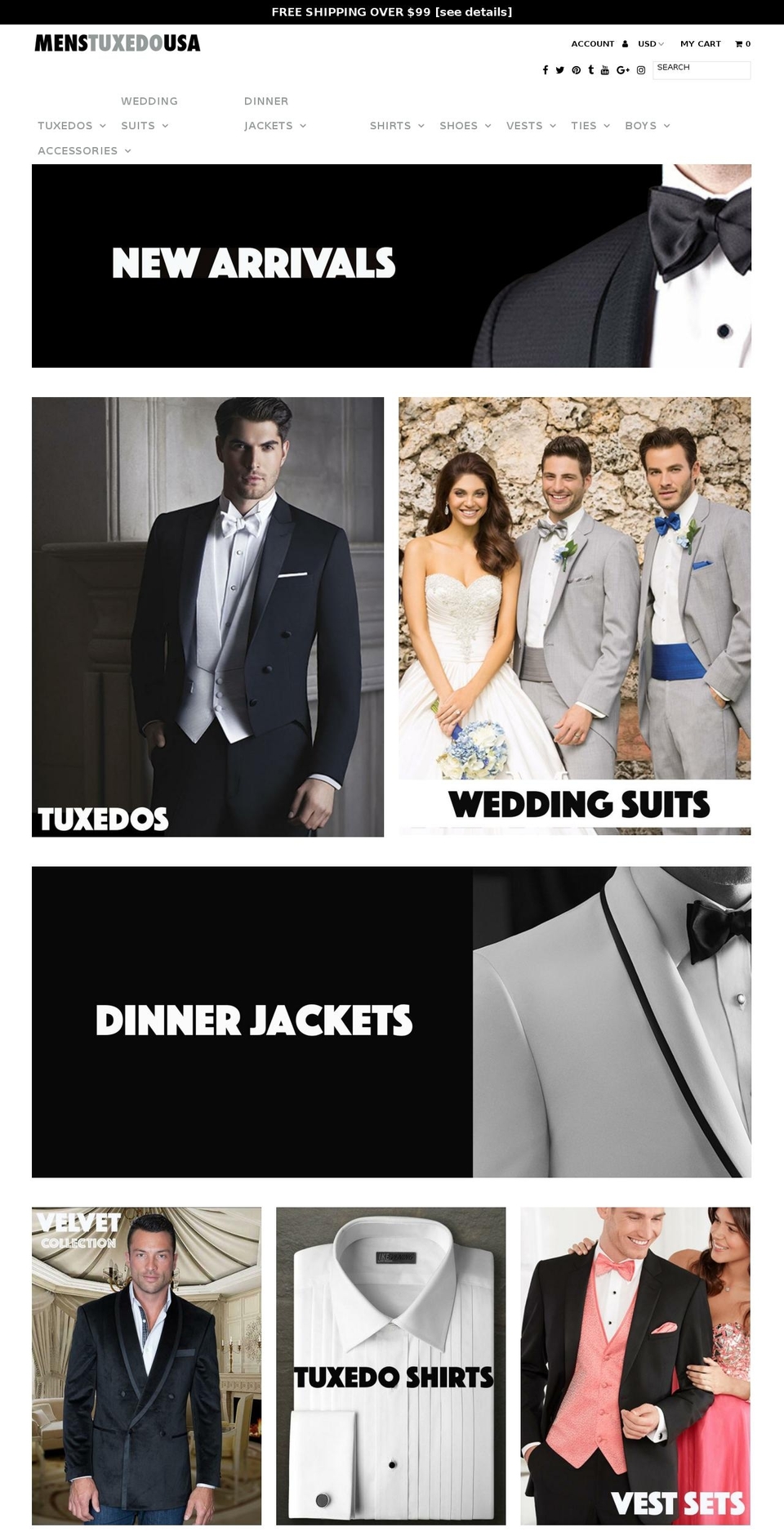menstuxedousa.com — Shopify storefront screenshot