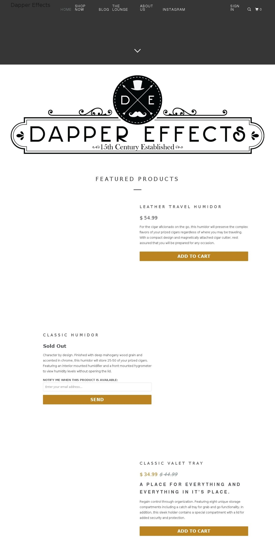 mensvaletstand.com — Shopify storefront screenshot