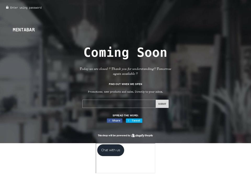 mentabar.com shopify website screenshot