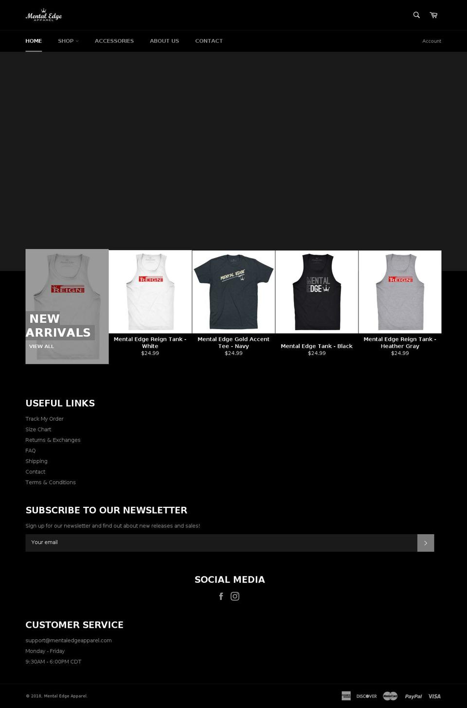 mentaledgeapparel.com — Shopify storefront screenshot