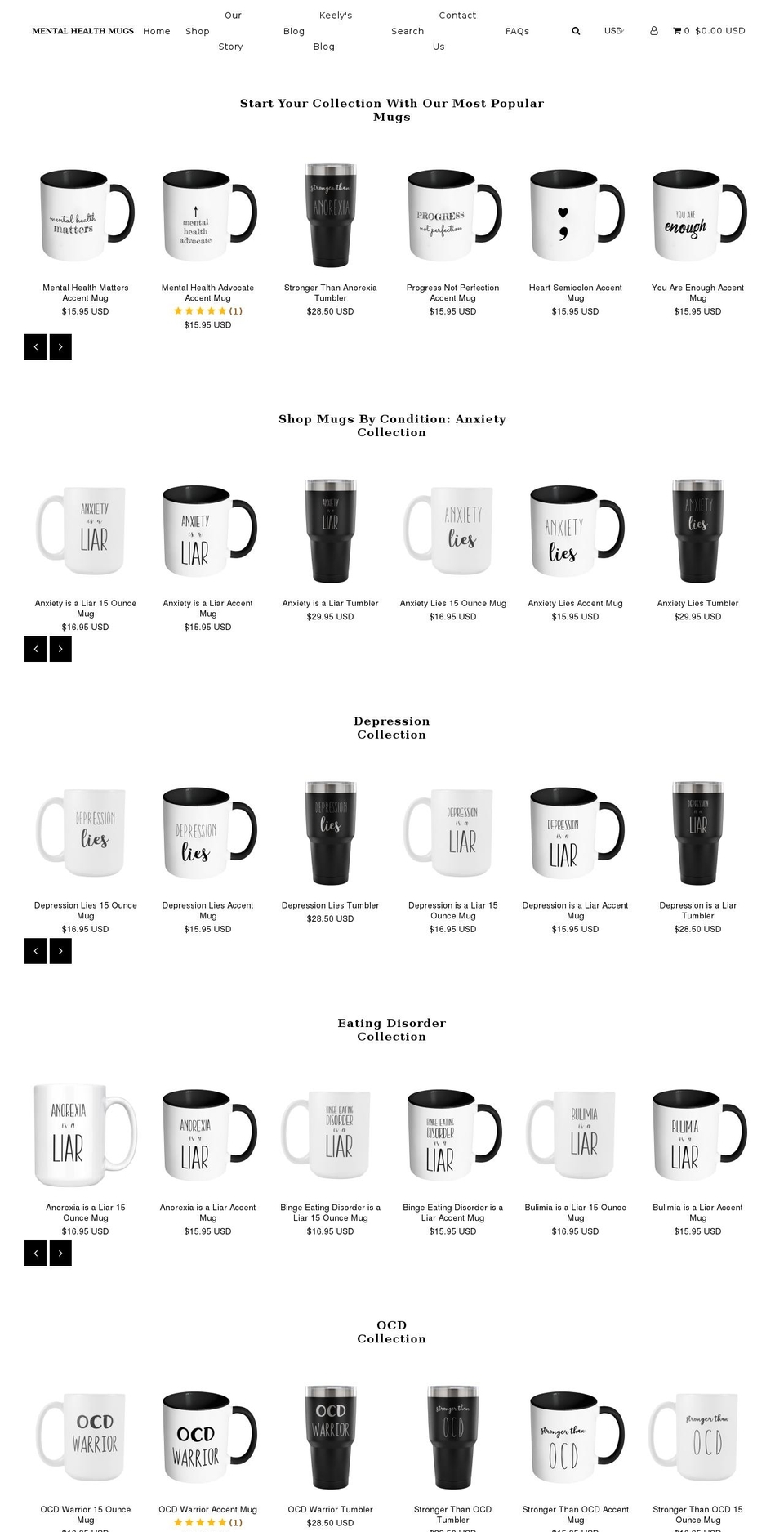 mentalhealthmugs.com — Shopify storefront screenshot