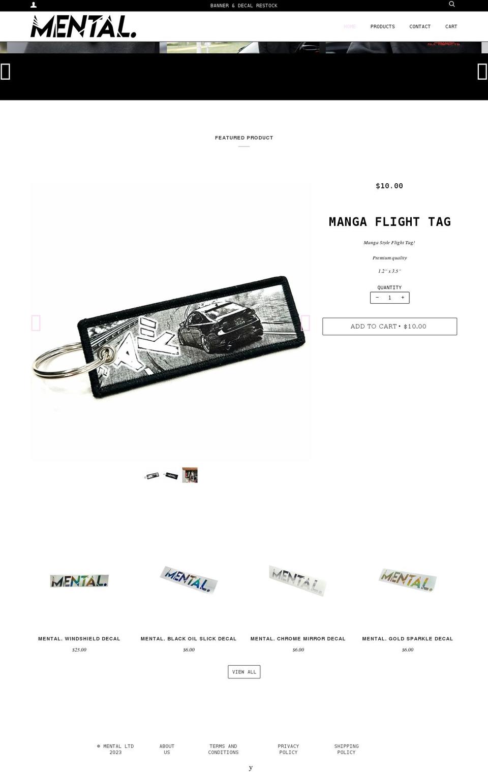 mentalltd.com shopify website screenshot