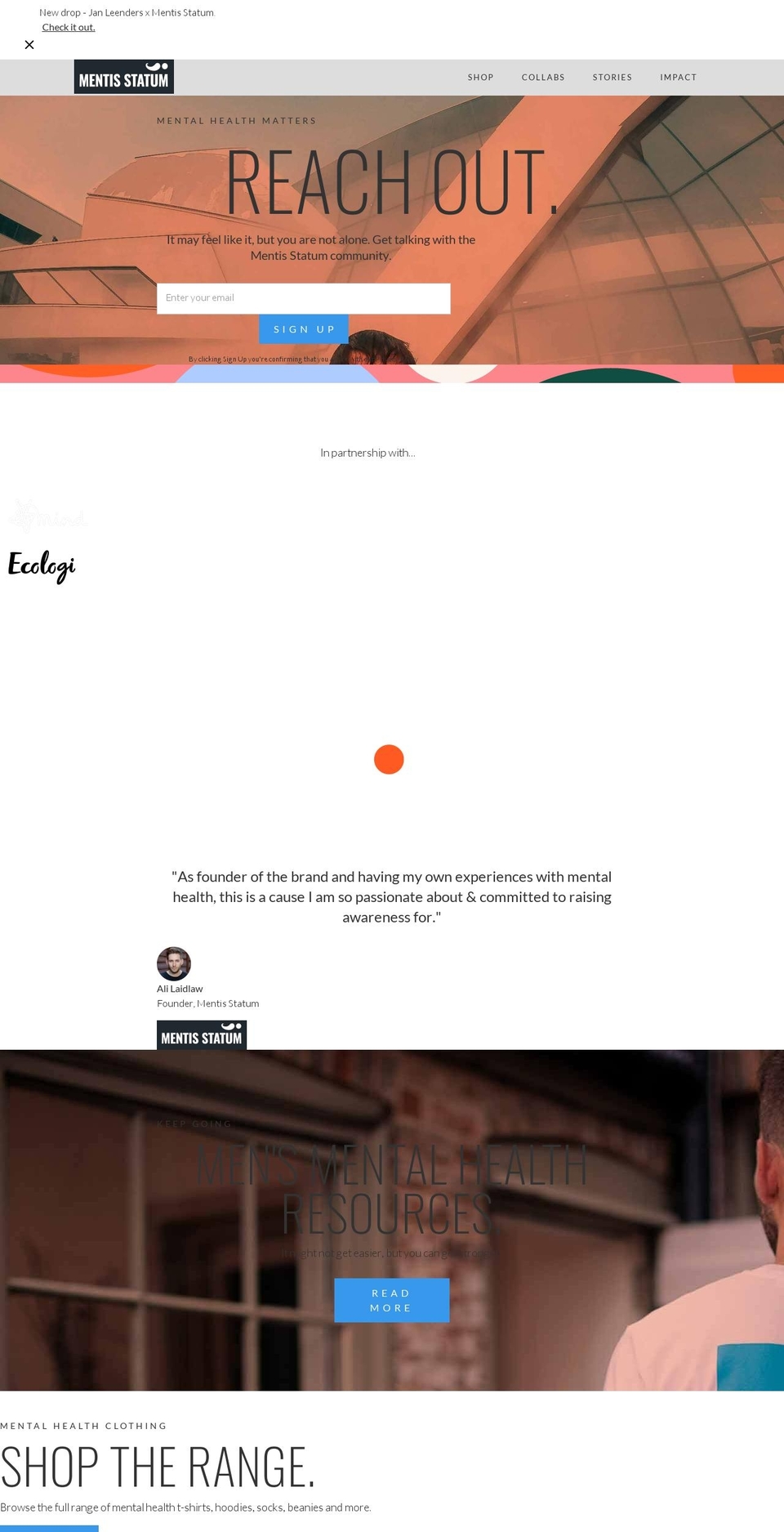 mentisstatum.com shopify website screenshot