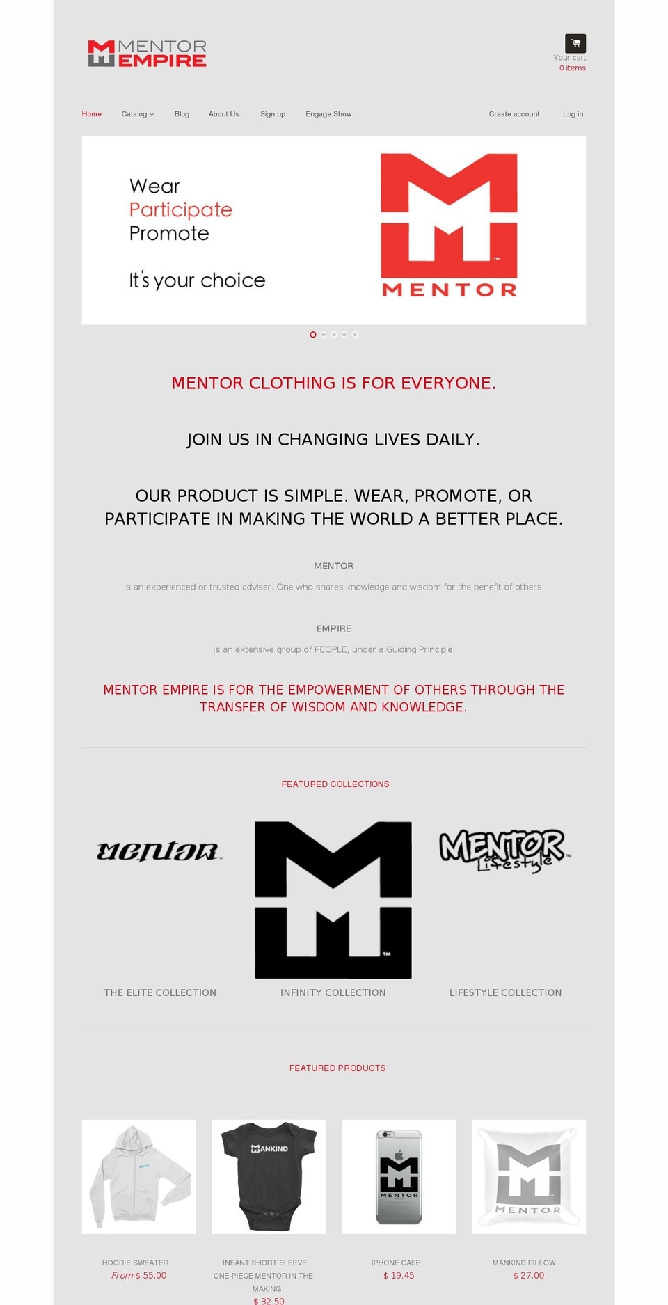 mentorempire.com shopify website screenshot