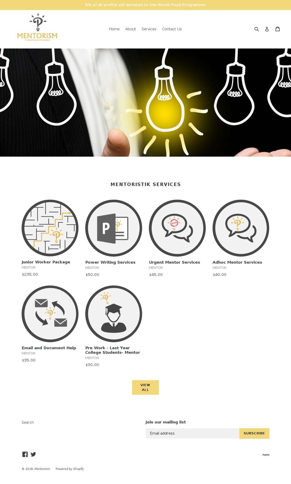 mentorism.net shopify website screenshot