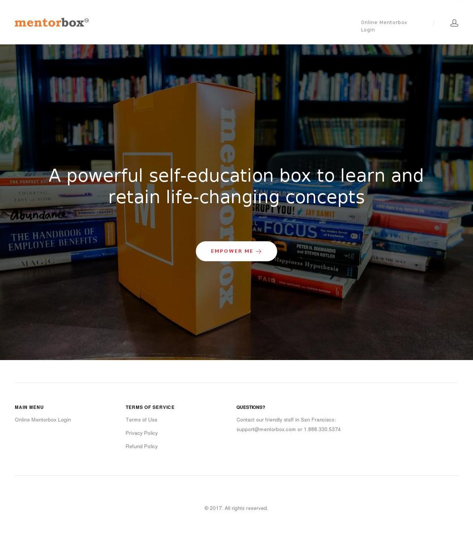 mentorsbox.com shopify website screenshot