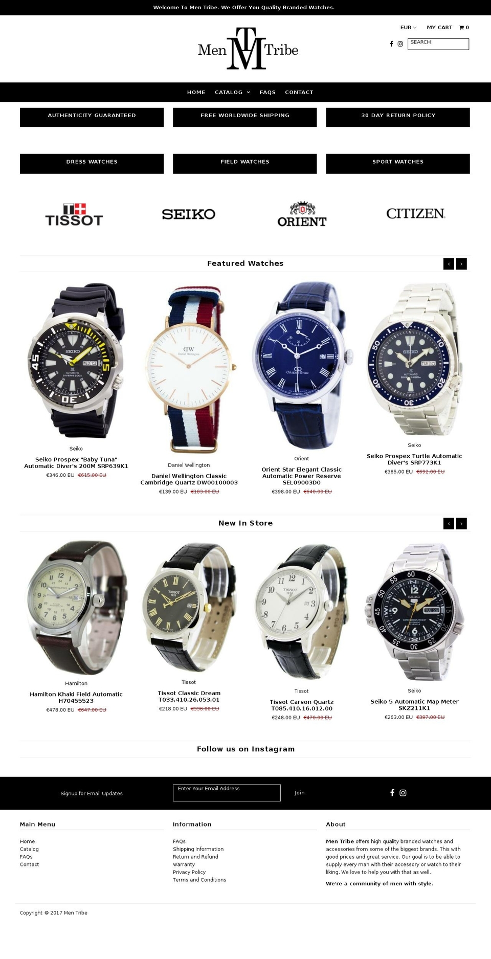 mentribe.com shopify website screenshot