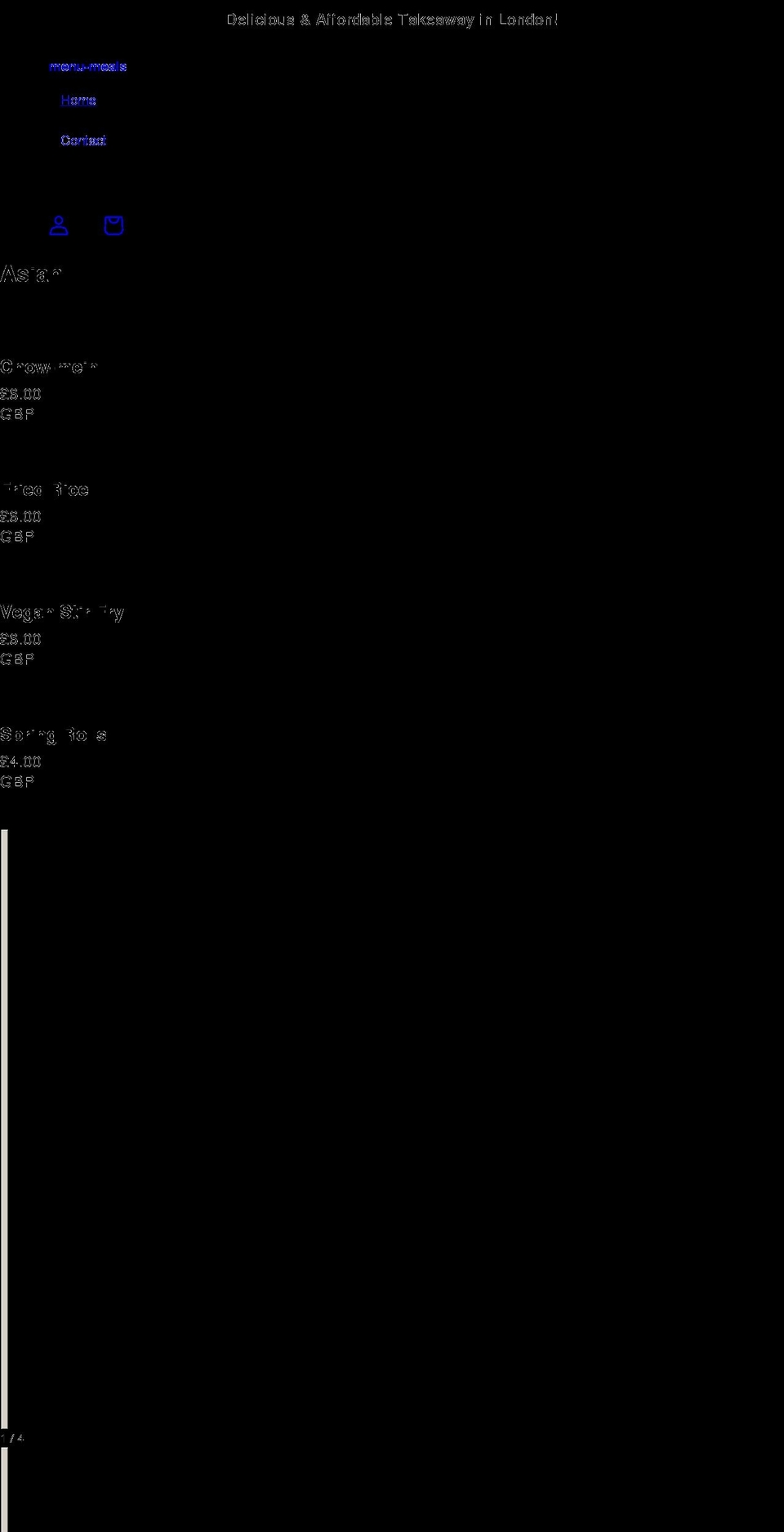 menu-meals.com shopify website screenshot