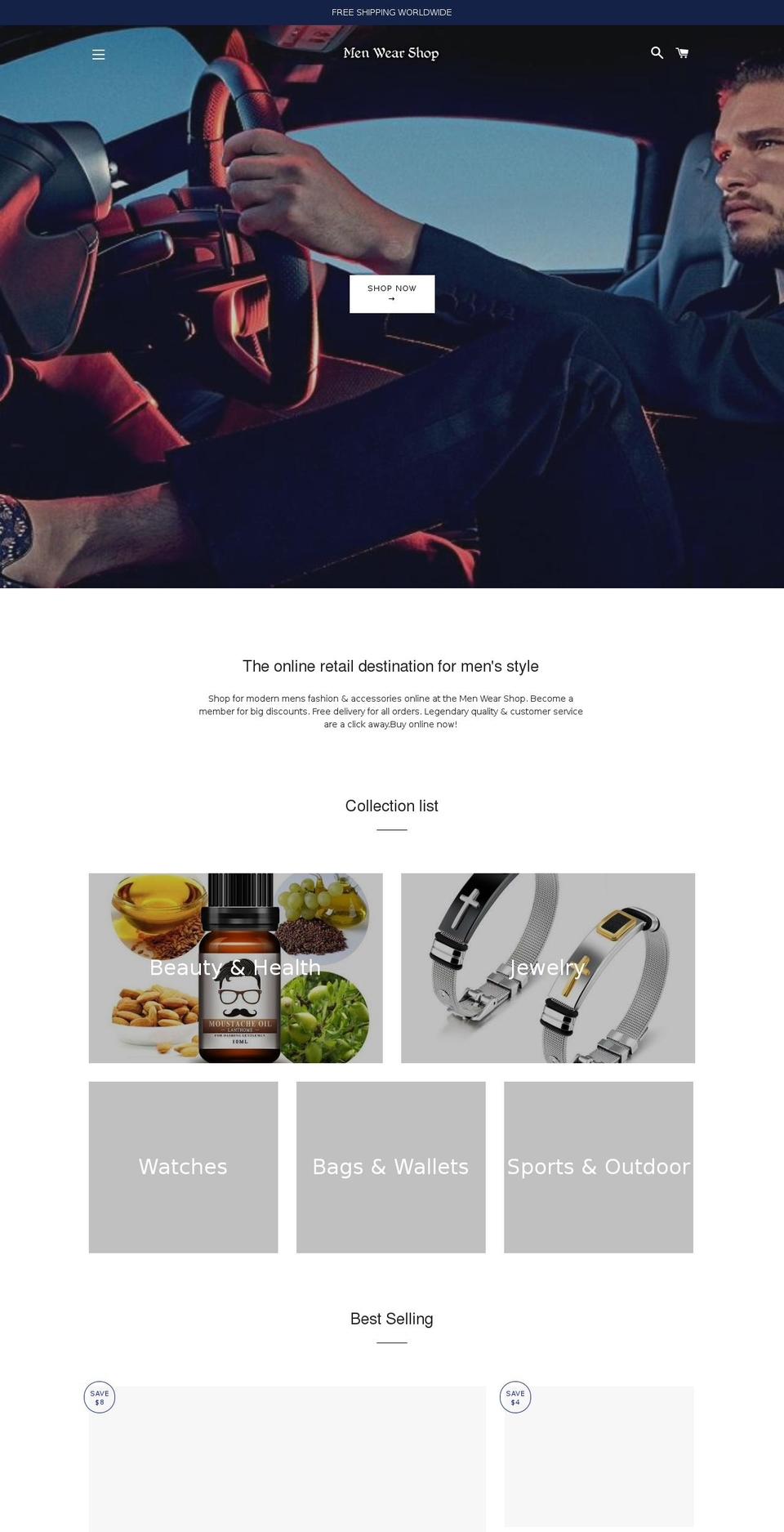 menwearshop.com — Shopify storefront screenshot