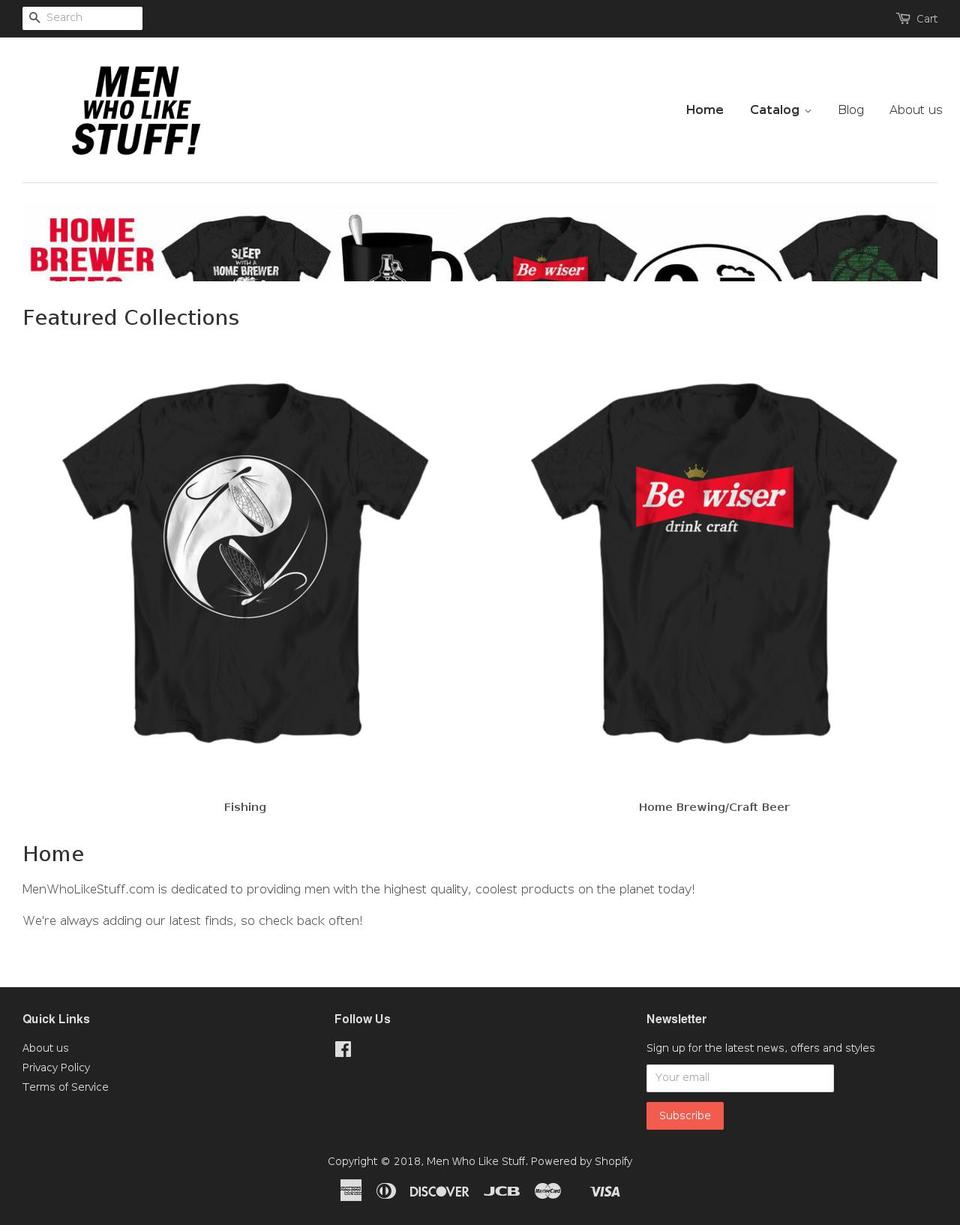 menwholikestuff.com — Shopify storefront screenshot