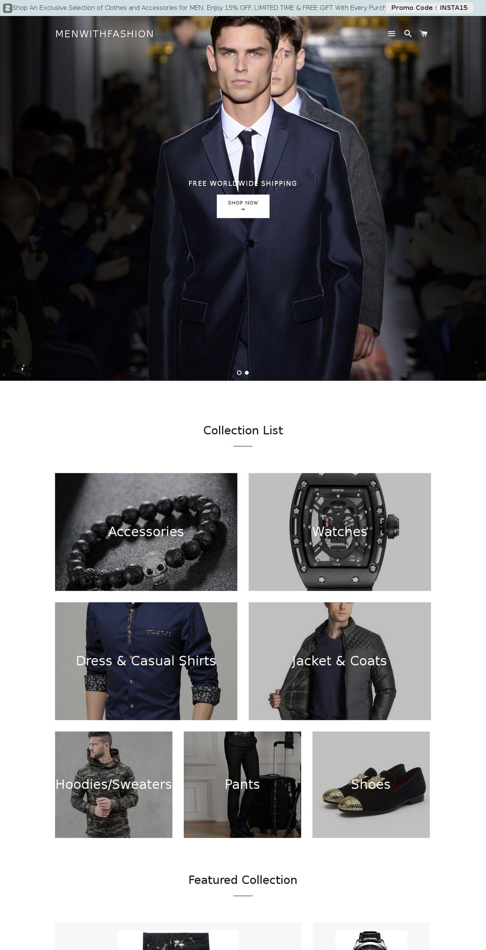 menwithfashion.com — Shopify storefront screenshot