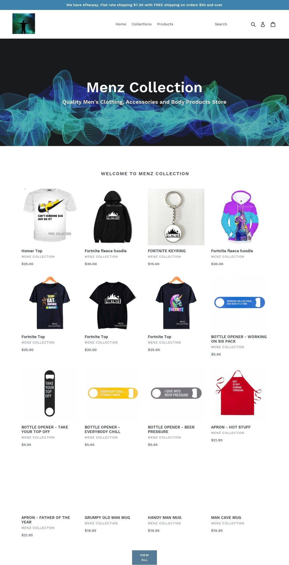 menzcollection.com — Shopify storefront screenshot