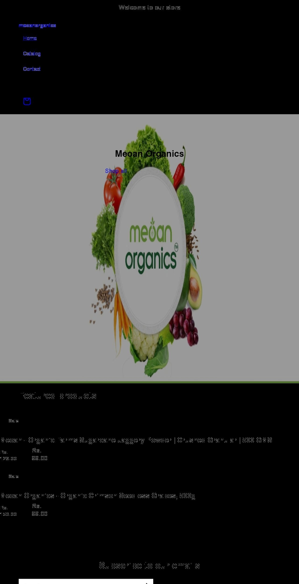 meoan.in shopify website screenshot