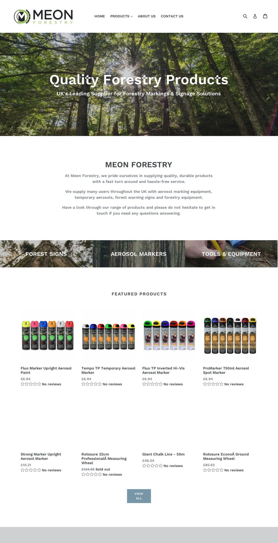 meonforestry.com — Shopify storefront screenshot
