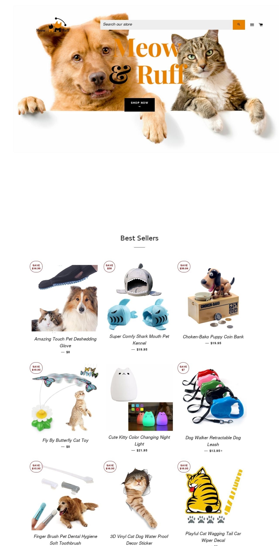 meowandruff.com shopify website screenshot