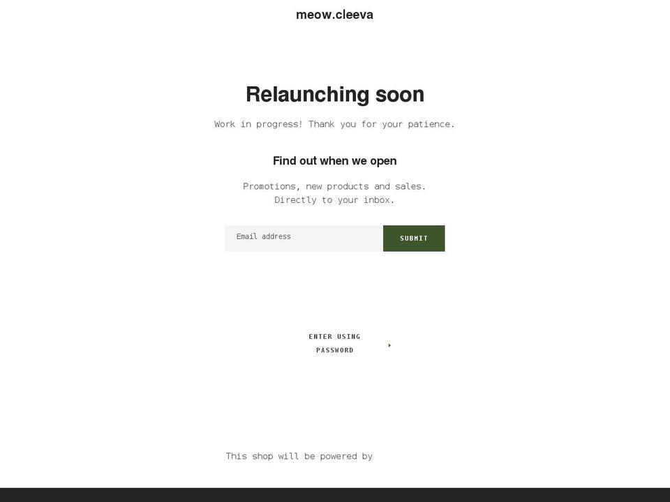 meroxio optimized Shopify theme site example meowcleeva.com