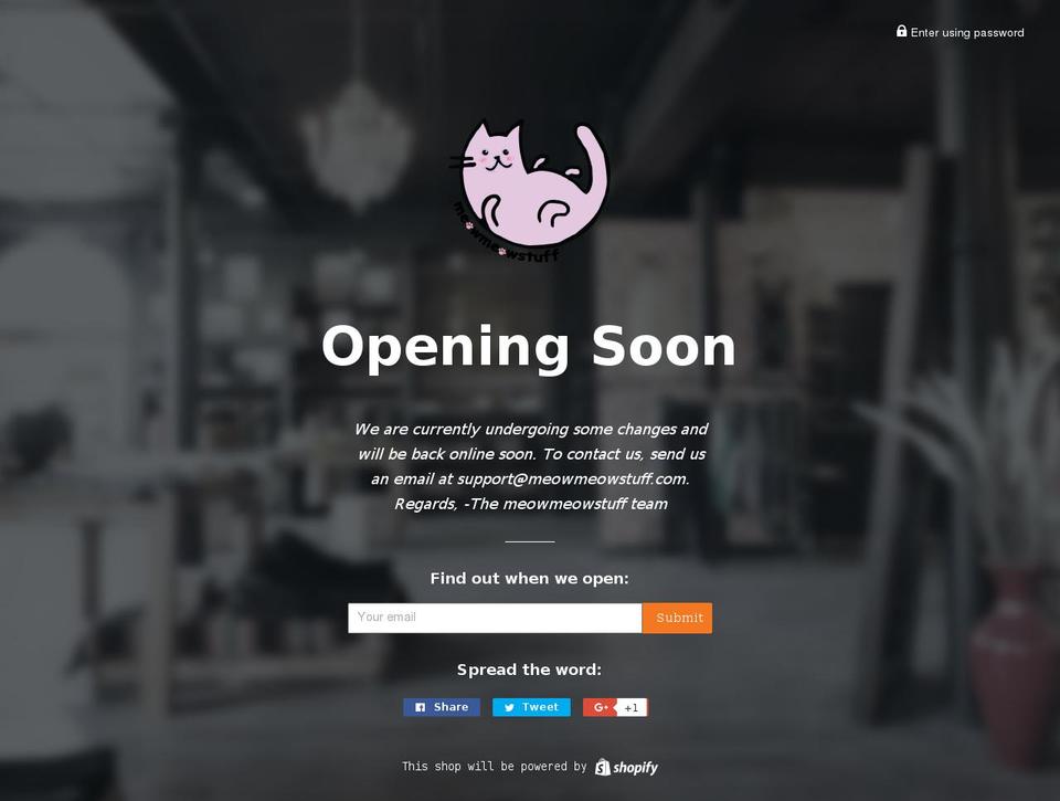 meowmeowstuff.com shopify website screenshot