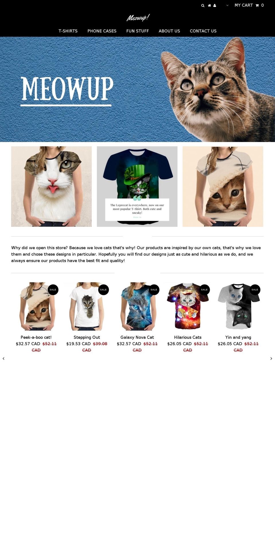 BEST Shopify theme site example meowup.com