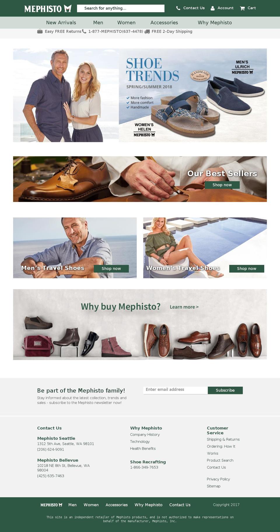 Mephisto Shopify theme site example mephistoshoesnorthwest.com