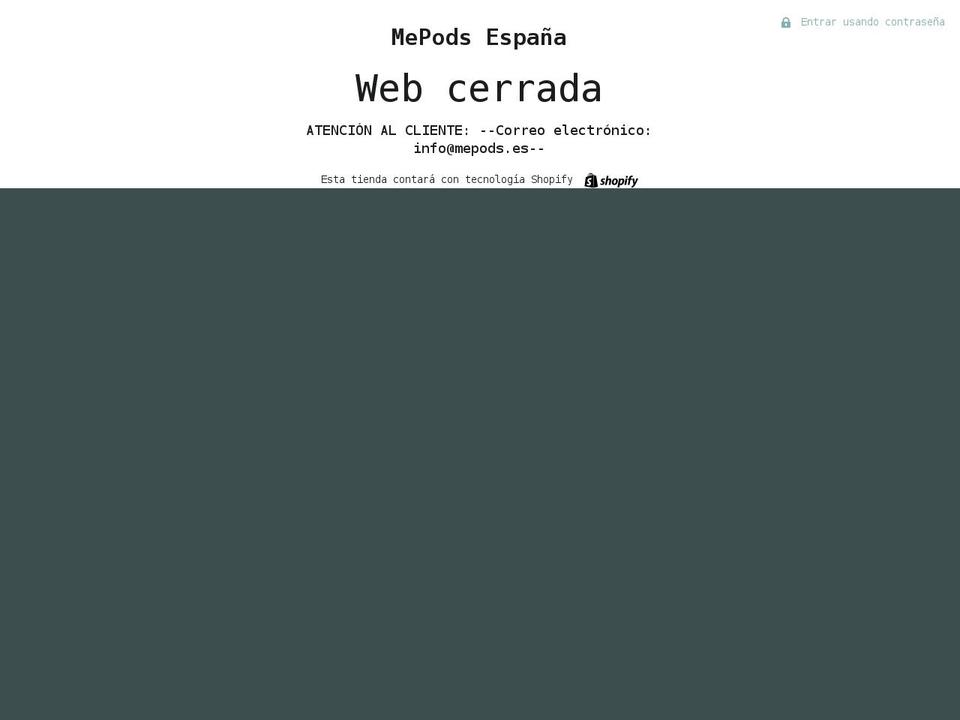 mepods-espana.myshopify.com shopify website screenshot