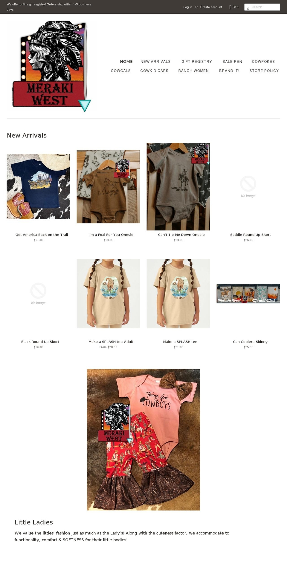 meraki-west.com — Shopify storefront screenshot