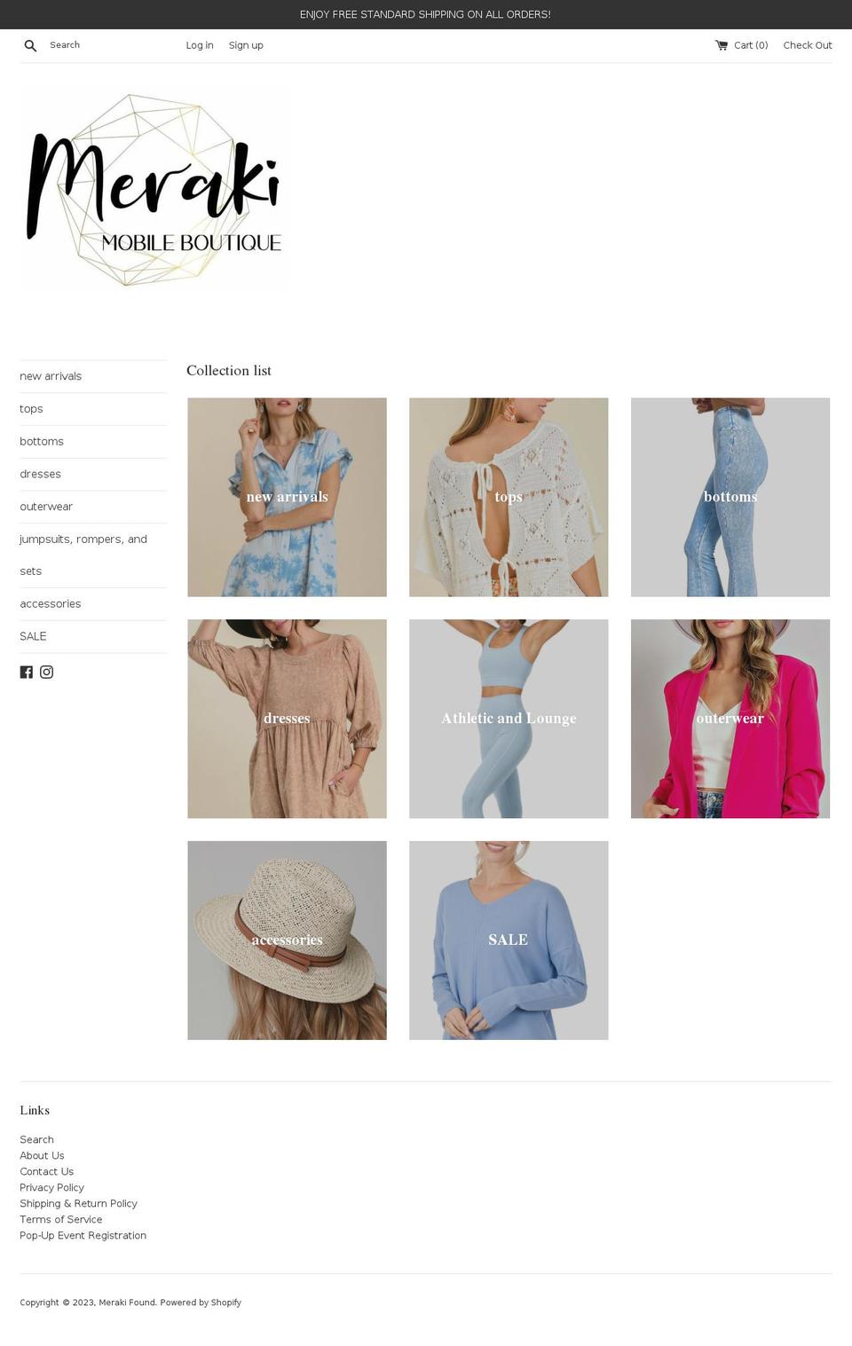 merakifound.com shopify website screenshot