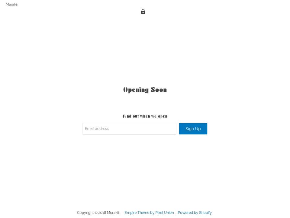 merakiishop.com shopify website screenshot