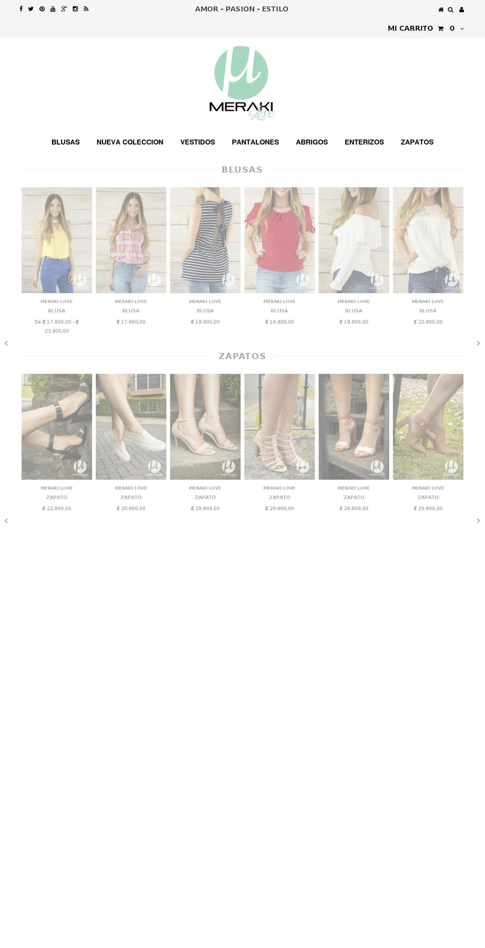 merakilovecr.com shopify website screenshot