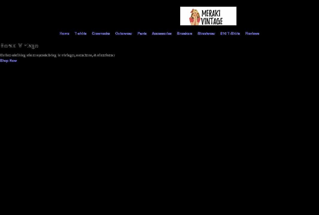 merakivintageshop.com shopify website screenshot