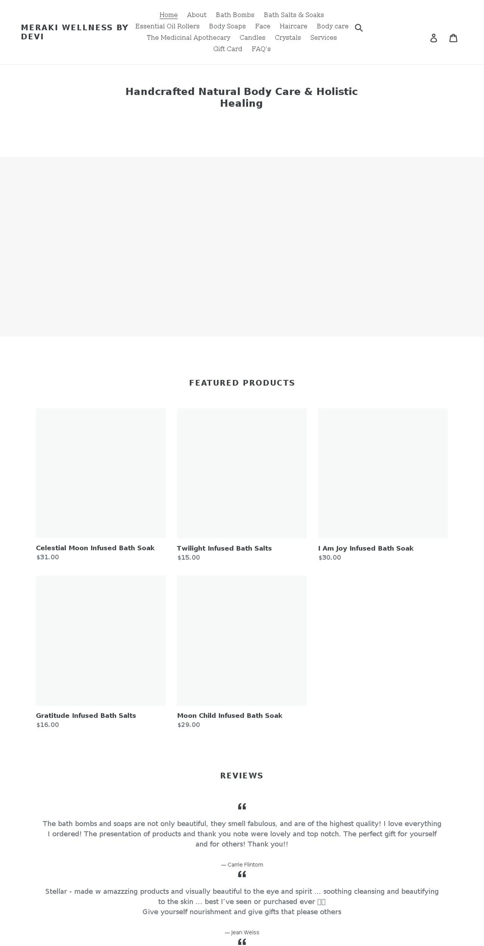 merakiwellness.org shopify website screenshot
