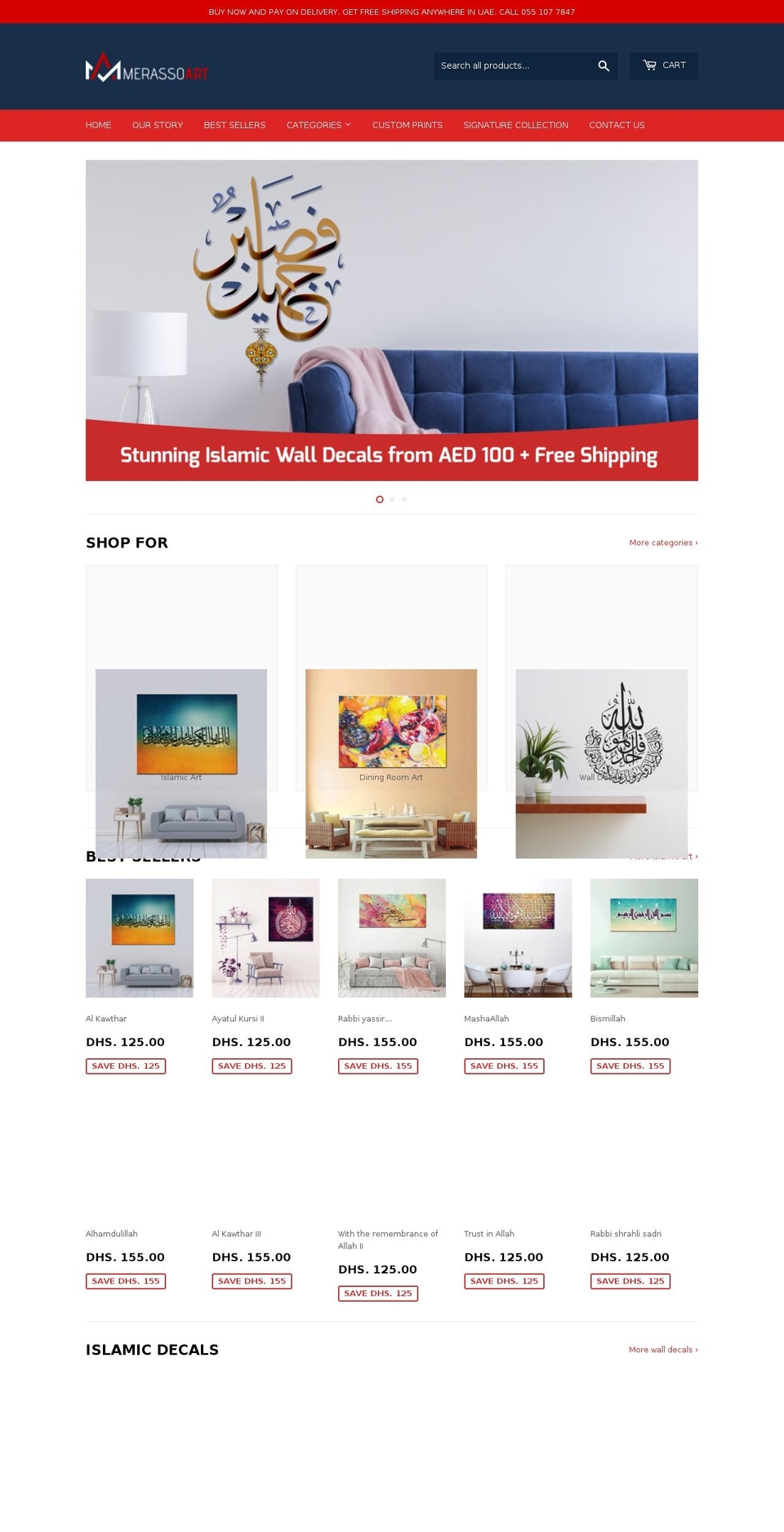 merassoart.com shopify website screenshot