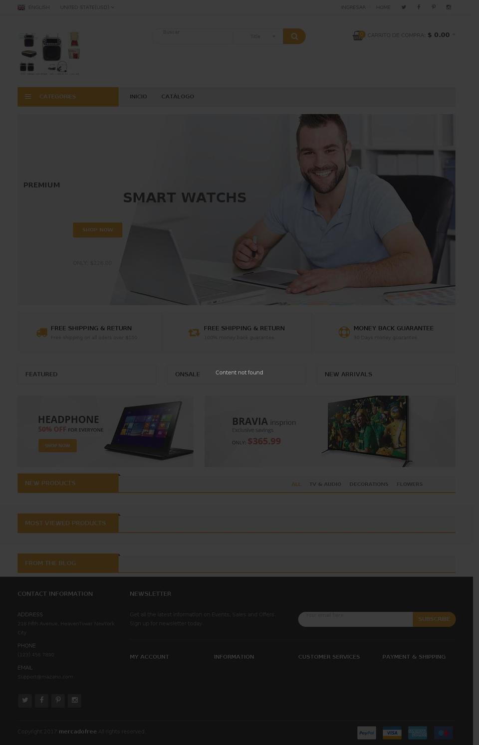 mercadofree.com — Shopify storefront screenshot
