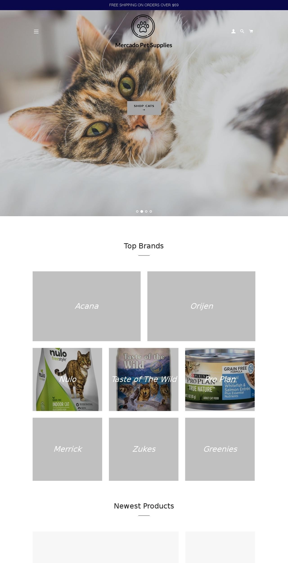 mercadopetsupplies.com — Shopify storefront screenshot