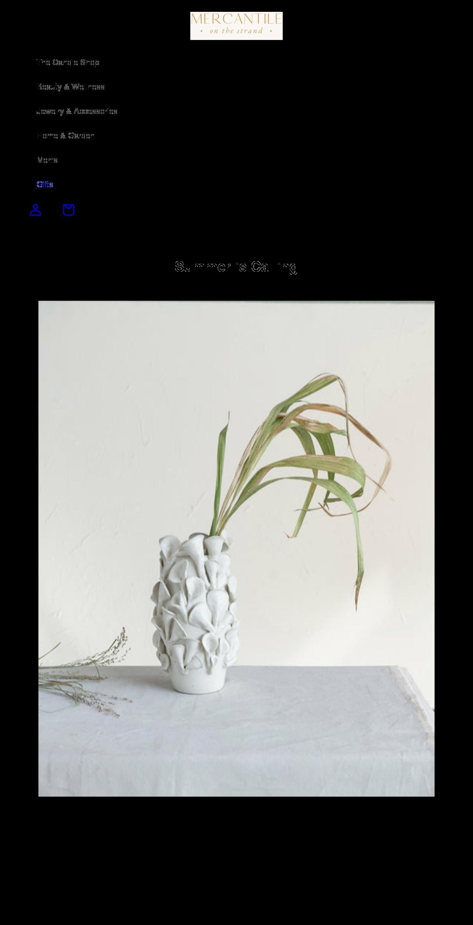 mercantileonthestrand.com shopify website screenshot