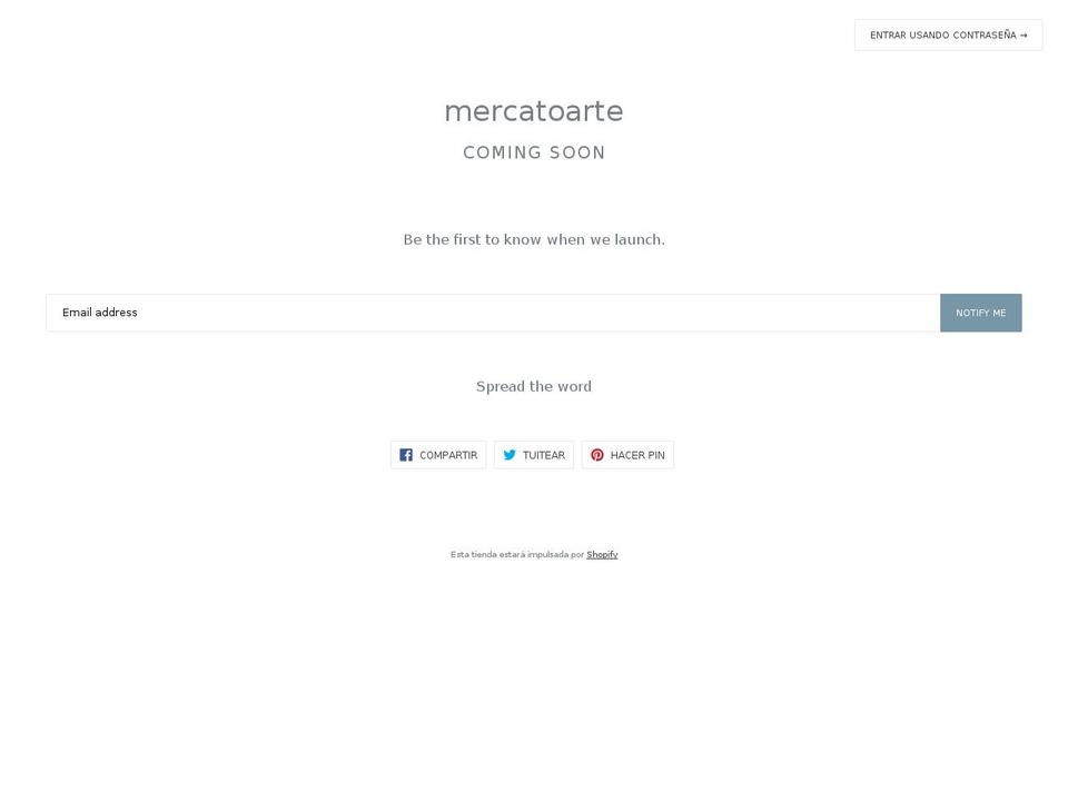 mercatoarte.com shopify website screenshot