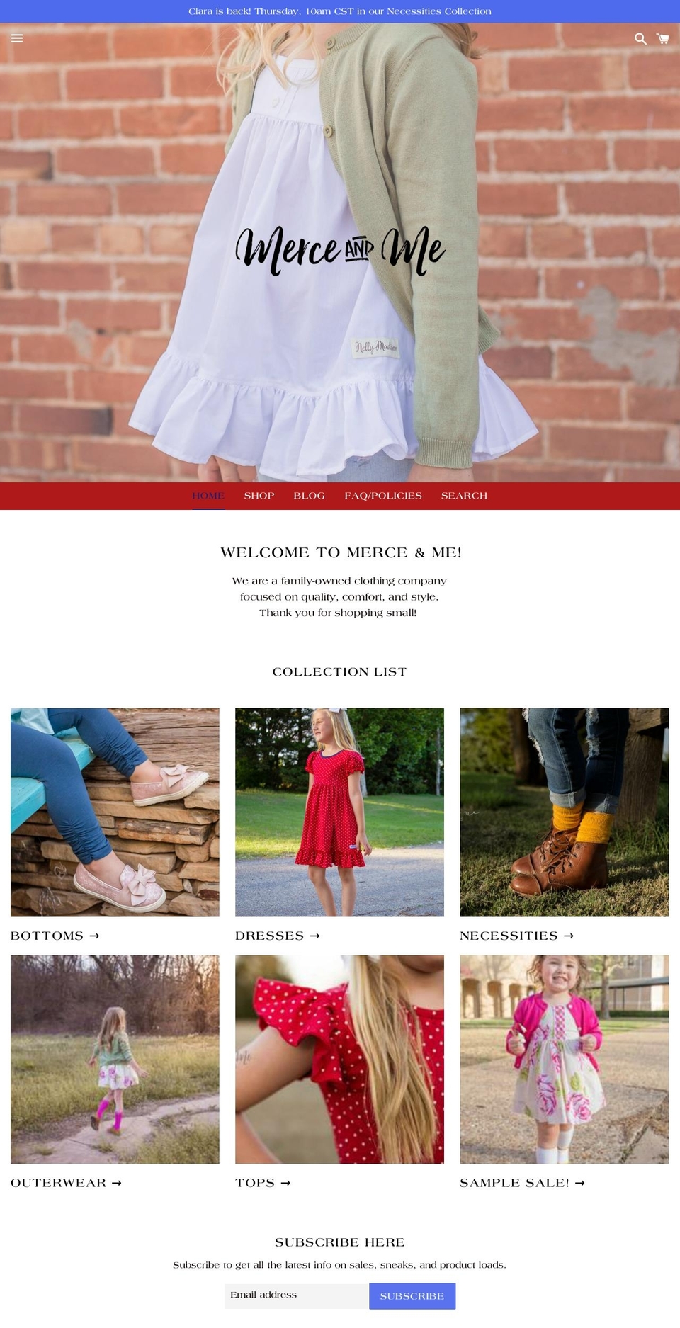 merceandme.com — Shopify storefront screenshot