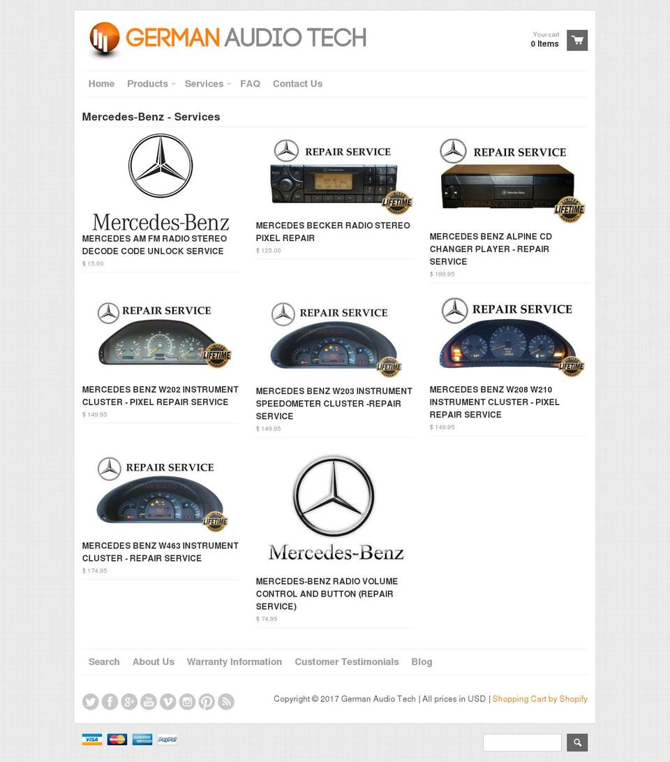 mercedespixelrepairs.com shopify website screenshot