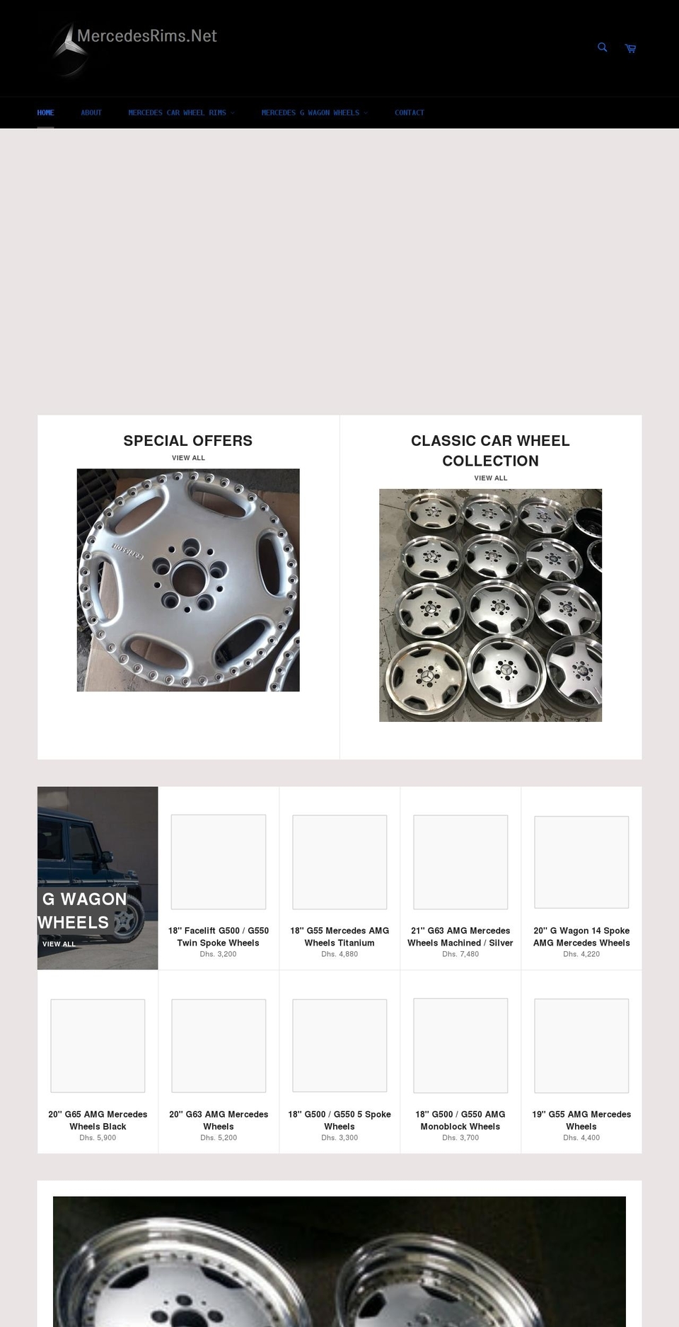 mercedesrims.net shopify website screenshot