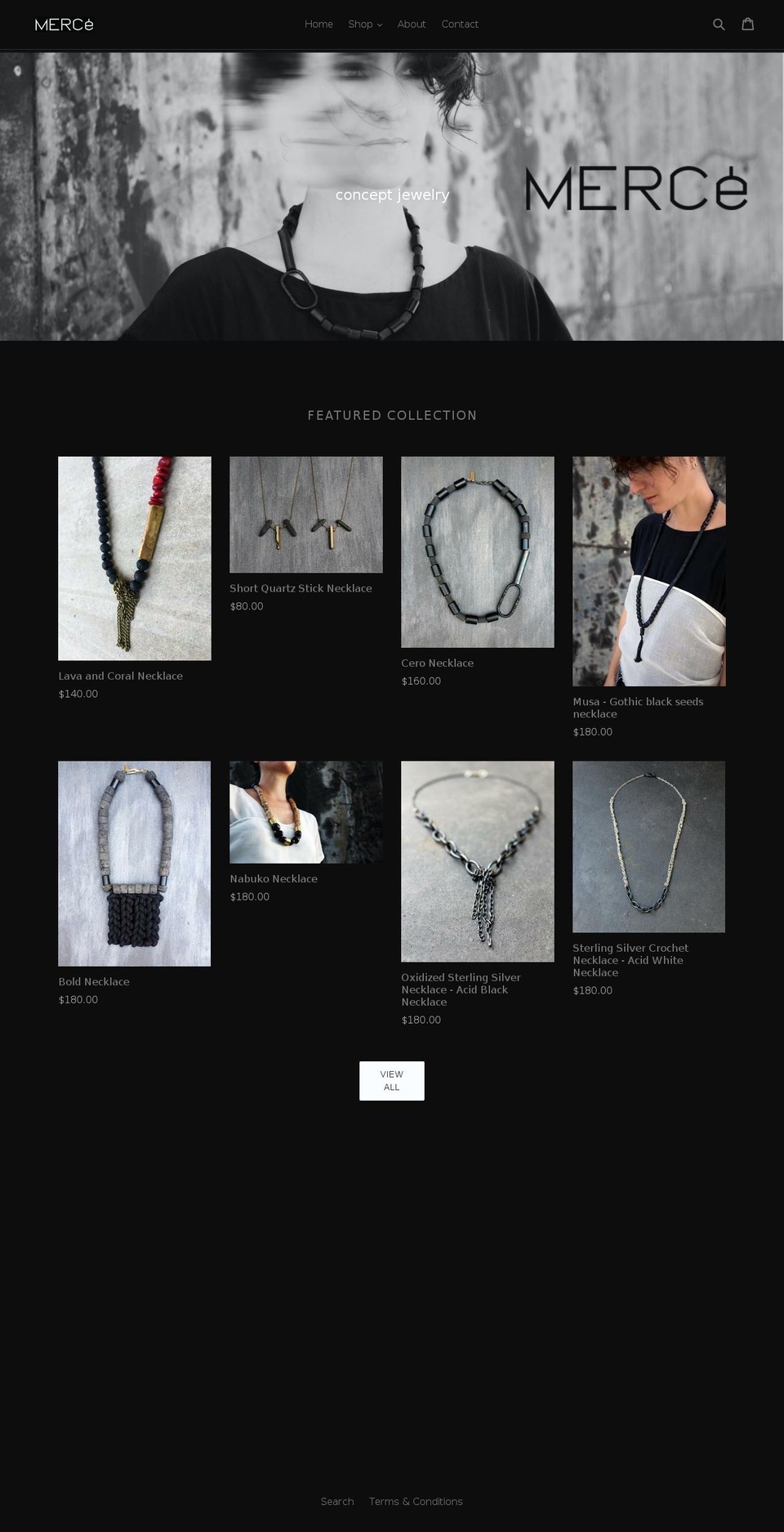 mercejewelry.com shopify website screenshot