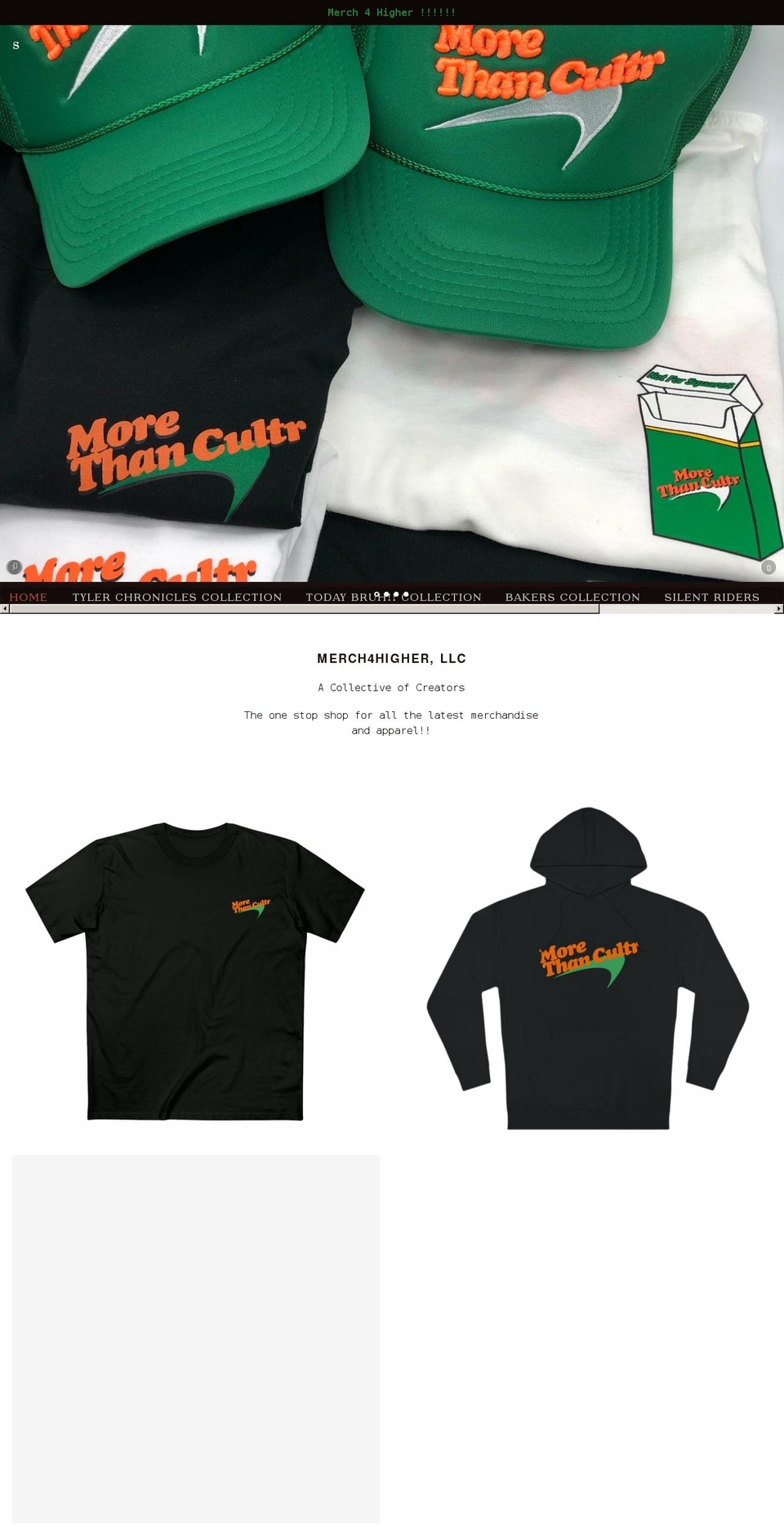 merch4higher.com shopify website screenshot