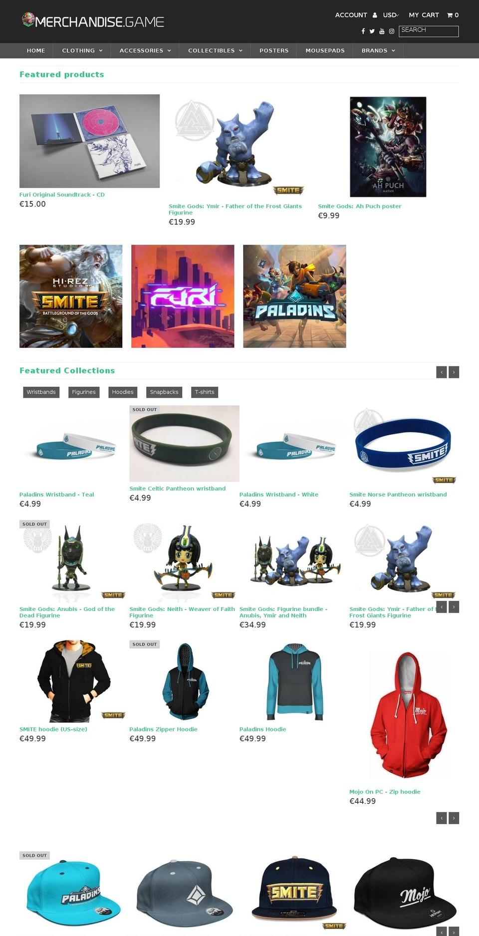 merchandise.game shopify website screenshot