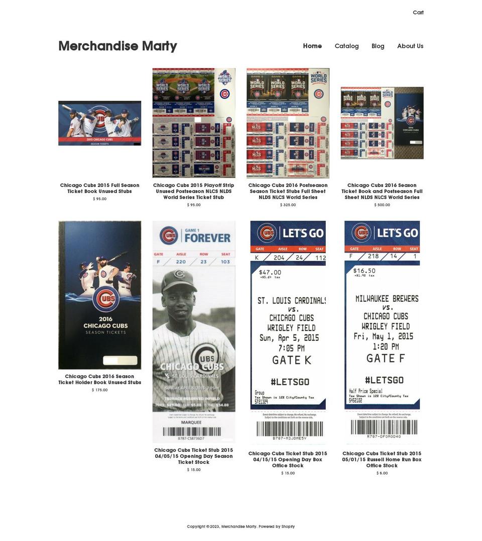 merchandisemarty.com — Shopify storefront screenshot