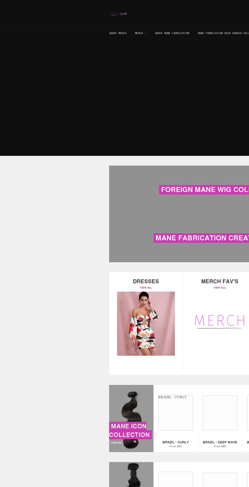 merchandmane.com shopify website screenshot