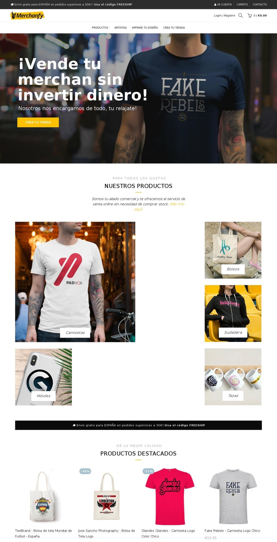 basel Shopify theme site example merchanfy.com