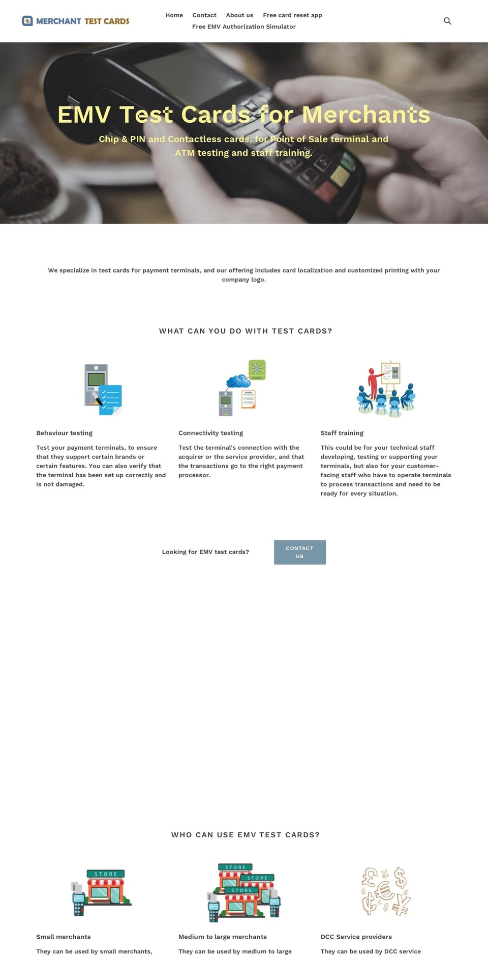 merchant-testcards.com — Shopify storefront screenshot