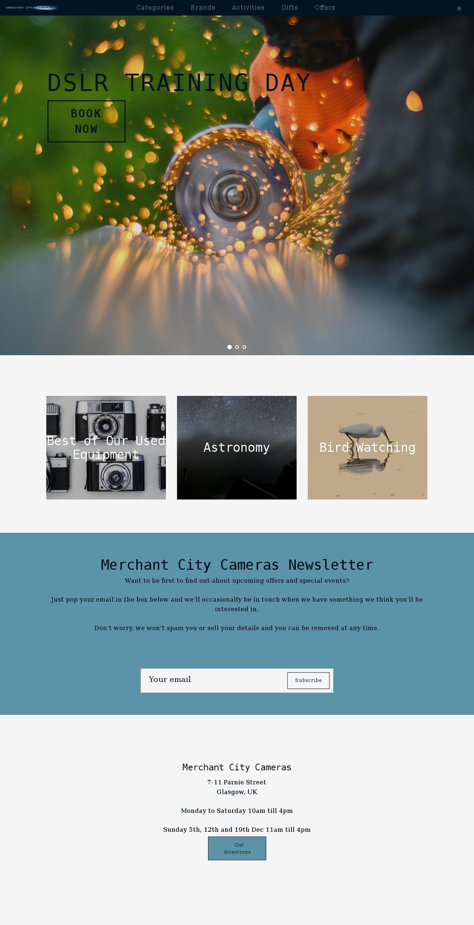 merchantcitycameras.com shopify website screenshot