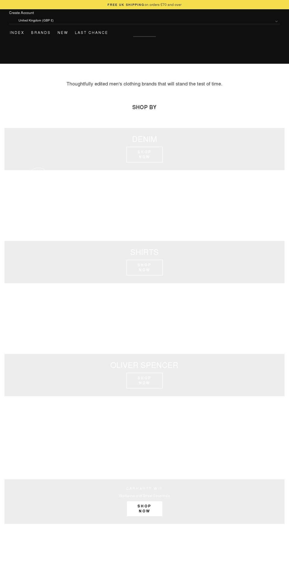 merchantmenswear.co.uk shopify website screenshot