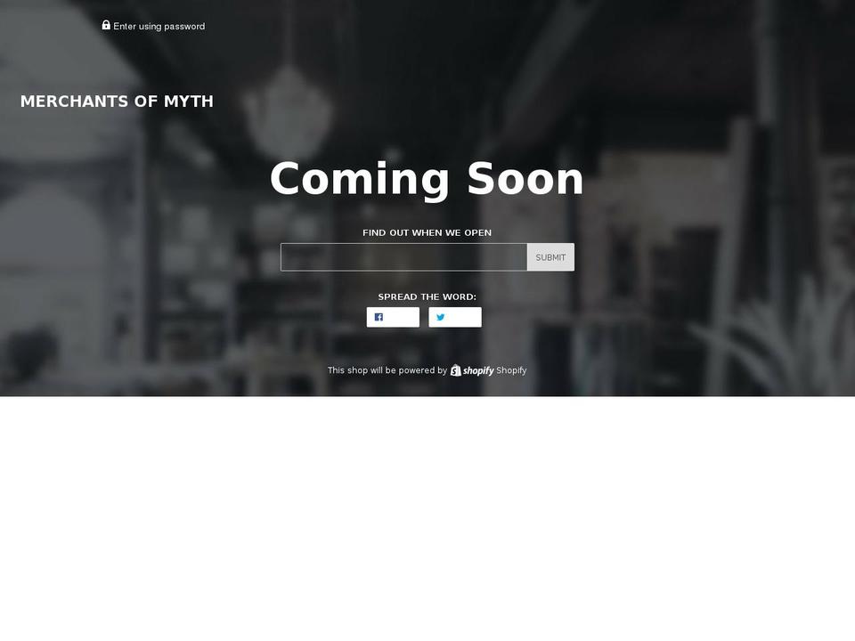 merchantsofmyth.com — Shopify storefront screenshot