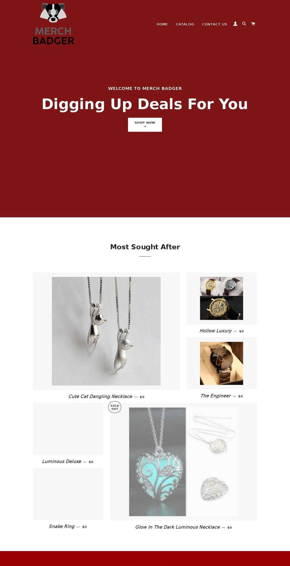 merchbadger.com — Shopify storefront screenshot